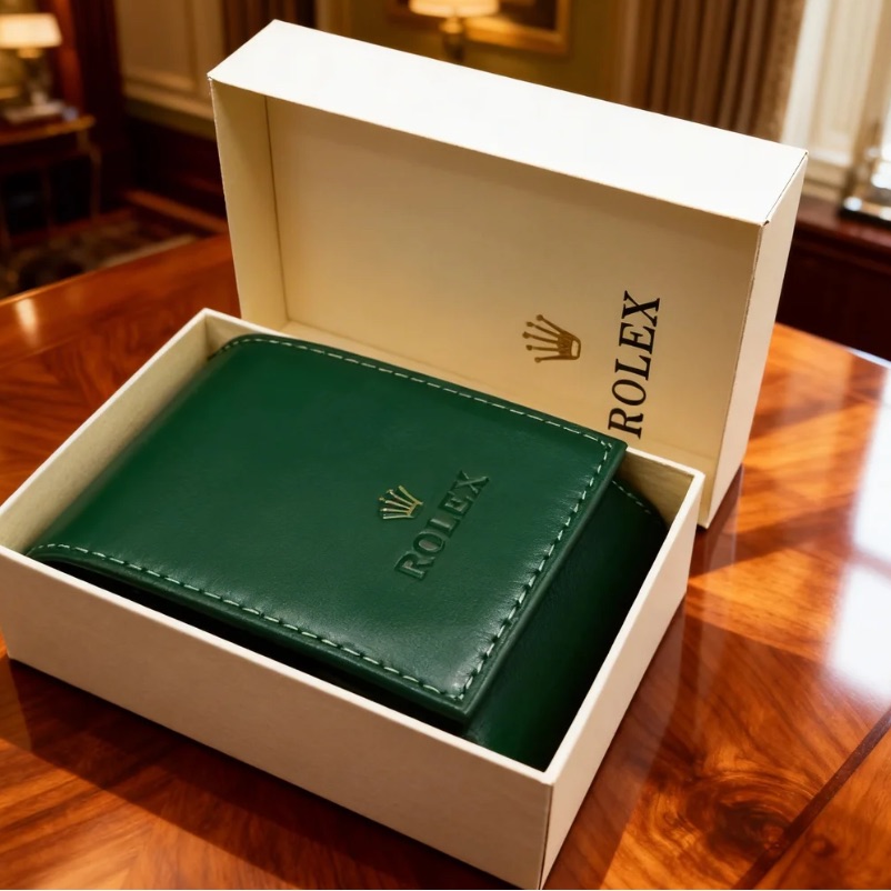 Rolex Emerald Green Leather Card Holder Rolex Emerald Green Leather Card Holder
